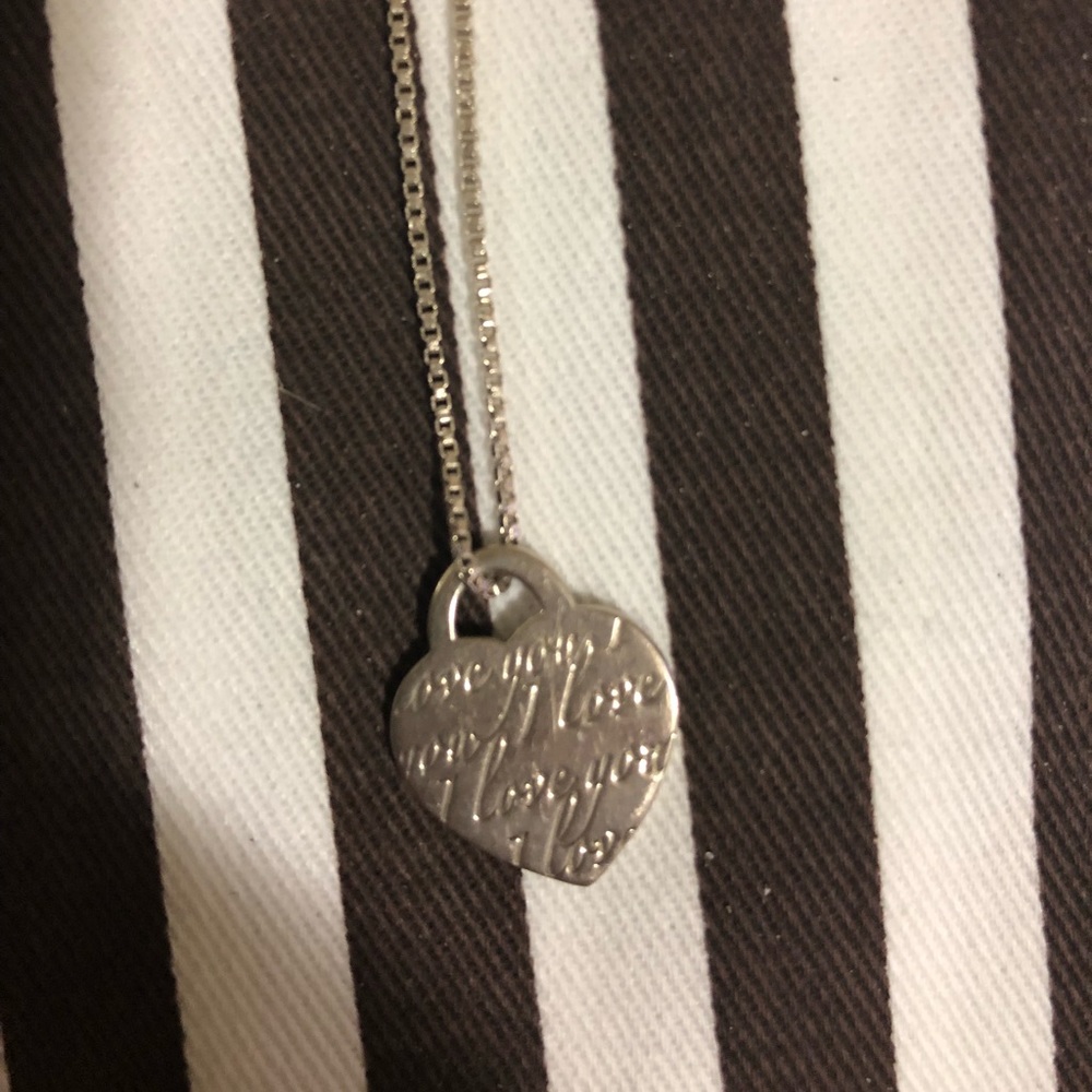 Tiffany & Co Silver Heart I love you Charm Pendant
